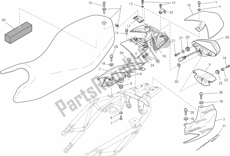 Toutes les pièces pour le Siège du Ducati Hypermotard 1100 EVO 2010